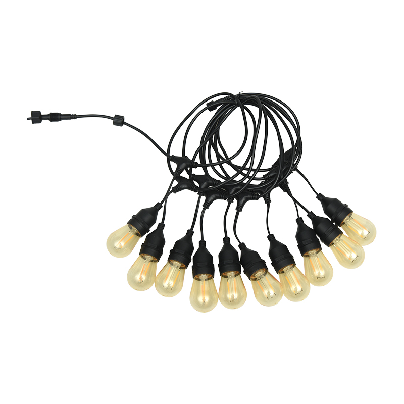 S14 závěsný drát E27 teplá bílá strunová lampa jednoduchá 2W